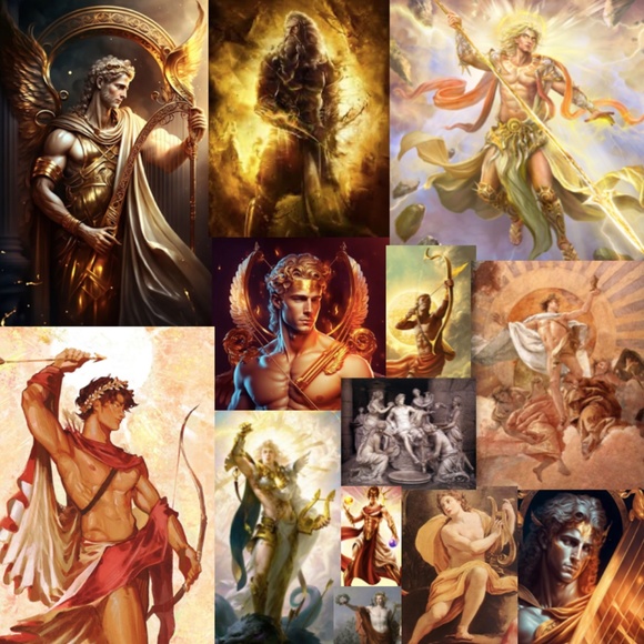 “Apollo: God of the Sun" Greek Roman Mythology Handmade Necklace, Lyre, Wolf - Picture 2 of 14